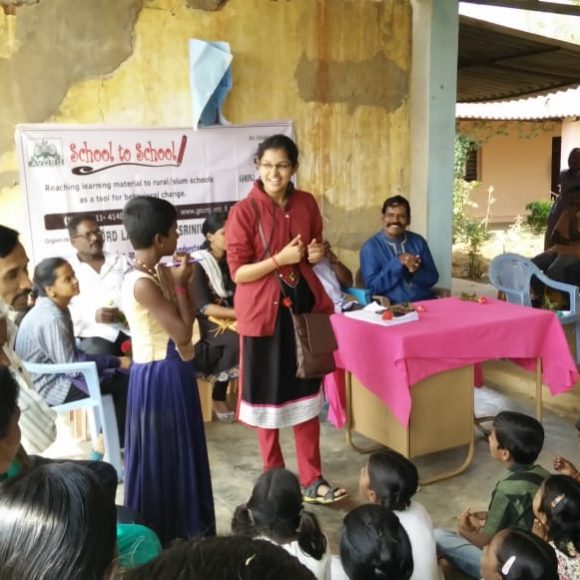 Shubhangi having school to school activities in Karnataka