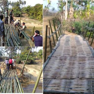 50 people of Langtha, Golaghat Assam built this 100 ft X 6ft bamboo bridge, just in 3 days!