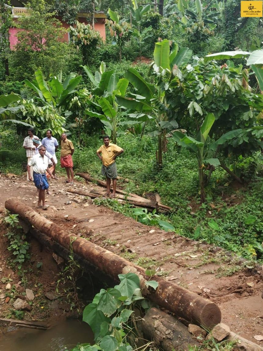 We are very happy to report that the most recent bridge, made by the people with Goonj, has come up in Kerala