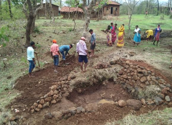 A rainwater harvesting pit for the upcoming monsoon