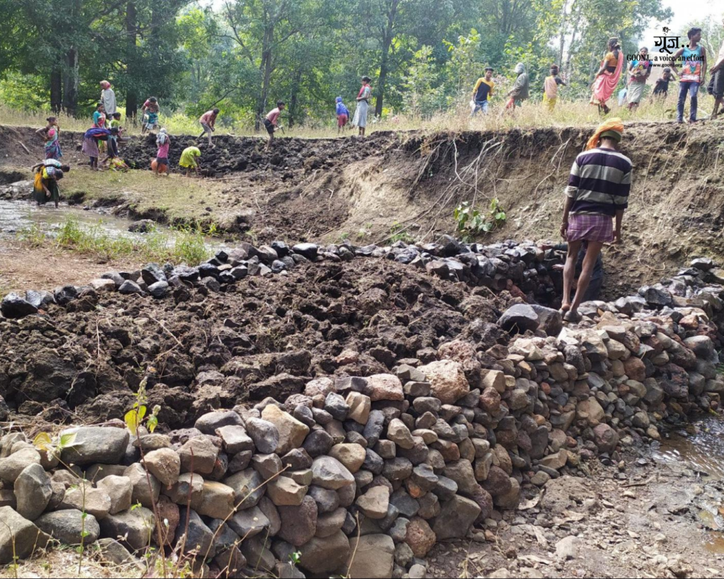 Community Members Building the Check Dam