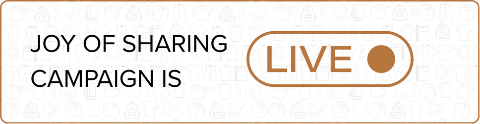 Joy of Sharing Campaign is Live